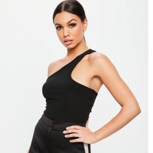 NEW Missguided Asymmetric Sleeveless Bodysuit